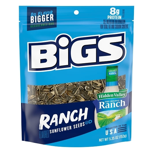 Bigs Hidden Valley Ranch Shelled Sunflower Seeds, 12 x 5.35 oz Case - Nuts & Seeds