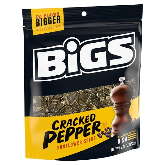 Bigs Sea Salt & Pepper Sunflower Seeds, 12 x 5.35 oz Case - Nuts & Seeds