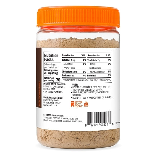 PBfit Chocolate Peanut Butter Powder, 6 x 15 oz Case - DOT product image 6
