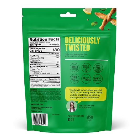Twigz Pretzels Sour Cream & Onion Pretzels, 6 x 4 oz Case - Popcorn, Pretzels & Snack Mix