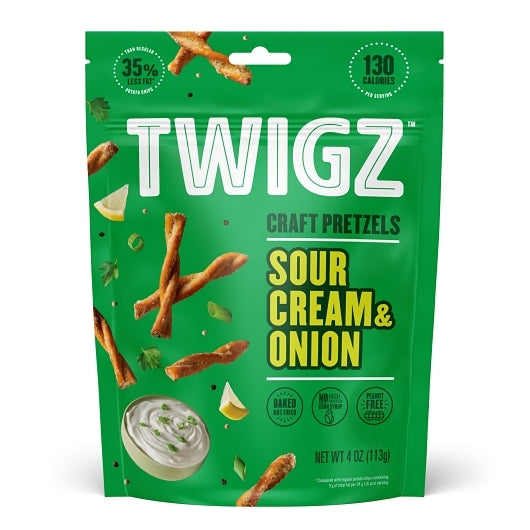 Twigz Pretzels Sour Cream & Onion Pretzels, 6 x 4 oz Case - Popcorn, Pretzels & Snack Mix - image 2