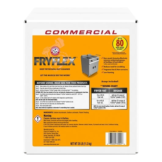 Fryflex Arm & Hammer Deep Fryer Boil Out Cleaner Bulk Box, 1 x 25 lb Case - Pantry Ingredients