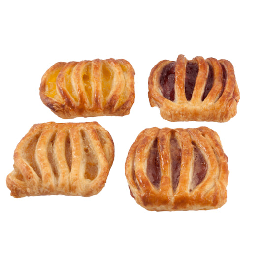 Bridor Assorted Apple Tatin, Strawberry, Cherry, Mango Fruit Danish, 100 x 1.41 oz Case - Bakery & Desserts