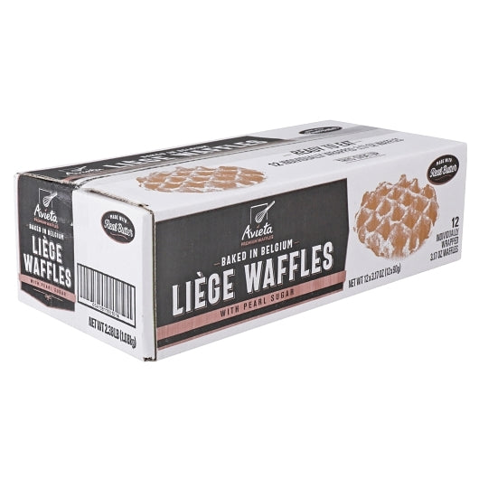 Avieta Liege Waffles with Pearl Sugar, 12 x 3.17 oz Case - GS1 closed shipping case image