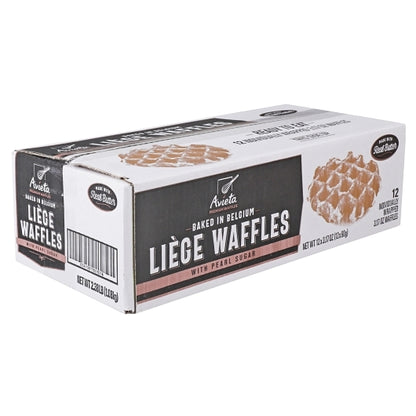 Avieta Liege Waffles with Pearl Sugar, 12 x 3.17 oz Case - GS1 closed shipping case image