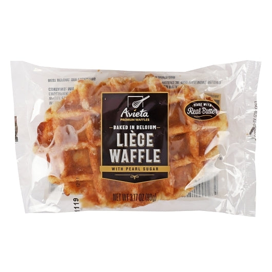 Avieta Liege Waffles with Pearl Sugar, 12 x 3.17 oz Case - Breakfast Foods