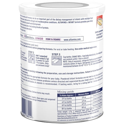 Alfamino Infant Hypoallergenic Amino Acid-Based Powder Infant Formula Can With Iron, 6 x 14.11 oz Case - DOT product image 2