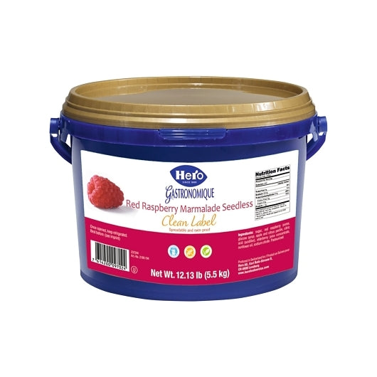 Hero Clean Seedless Raspberry Baking JAM, 1 x 12.12 lb Case - Condiments & Sauces