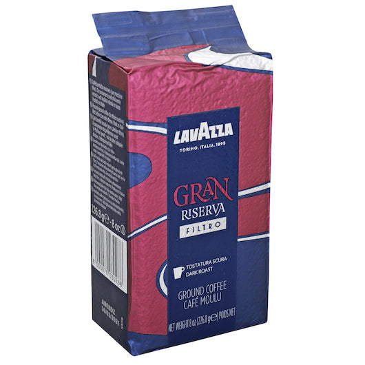 Lavazza Coffee Ground Riserva Filter Dark, 20 x 8.007 oz Case - Coffee & Tea
