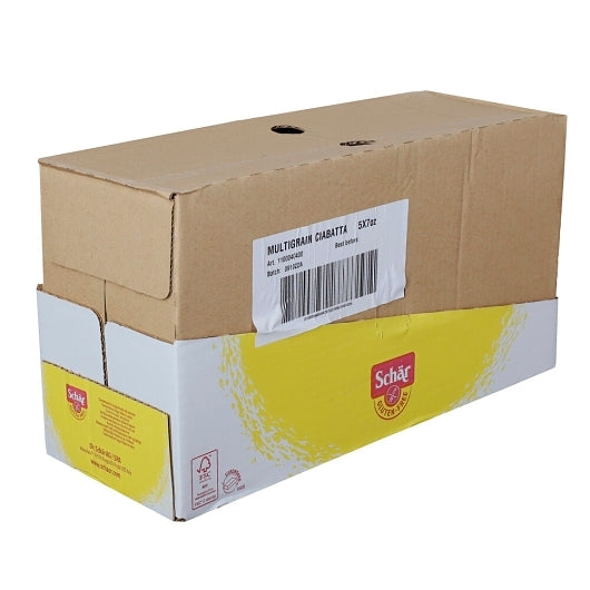 Schar Gluten Free Multigrain Ciabatta, 5 x 7.04 oz Case - GS1 closed shipping case image