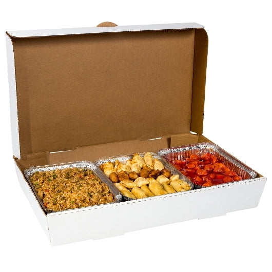 Full Pan White 21 Inch X 13 Inch X 3 Inch Full Pan White Corrugated Catering Box, 1 x 50 each Case - DOT product image 6