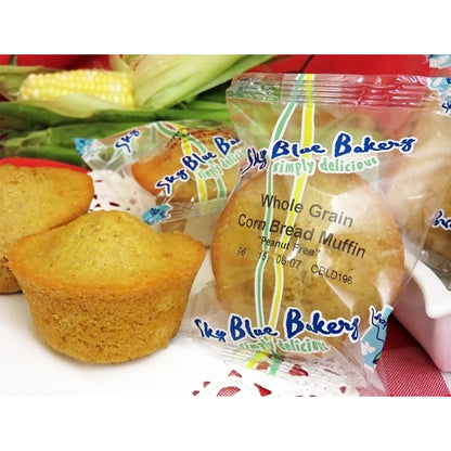 Sky Blue Foods Individually Wrapped Whole Grain Mini Corn Muffin, 96 x 96 x 1.5 oz Case - DOT product image 3