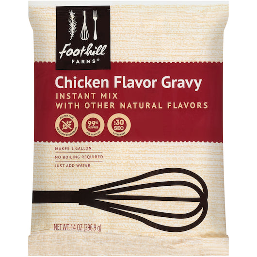 Foothill Farms Shelf Stable Chicken Gravy Mix, 8 x 14 oz Case - Condiments & Sauces