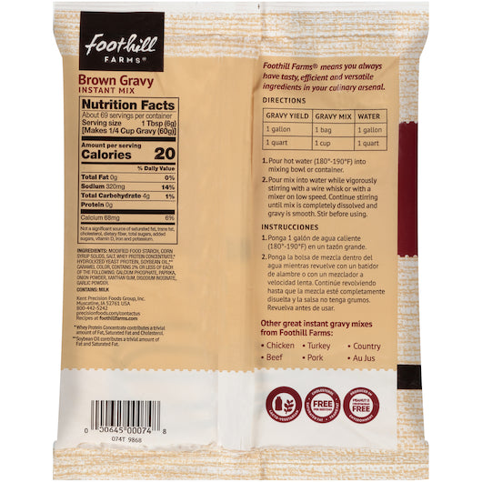 Foothill Farms Instant Brown Gravy Mix, 8 x 14 oz Case - DOT product image 5