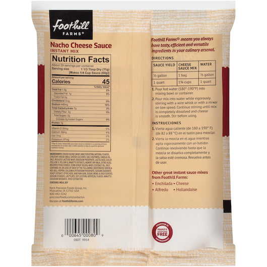 Foothill Farms Add Water Nacho Cheese Sauce Mix, 8 x 16 oz Case - DOT product image 5