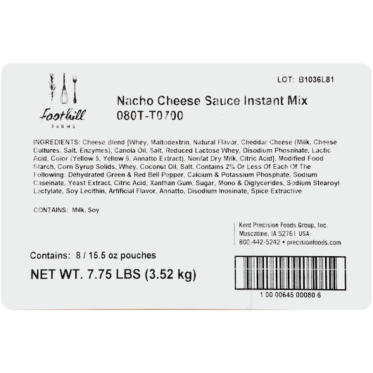 Foothill Farms Add Water Nacho Cheese Sauce Mix, 8 x 16 oz Case - DOT product image 6