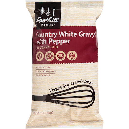 Country White With White Country Style Pepper Gravy Mix, 8 x 25 oz Case - Condiments & Sauces