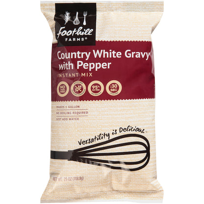 Country White With White Country Style Pepper Gravy Mix, 8 x 25 oz Case - Condiments & Sauces