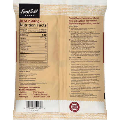 Foothill Farms Gluten Free No Trans Fat Add Bread & Bake Bread Pudding Dessert Mix, 8 x 20.32 oz Case - DOT product image 6