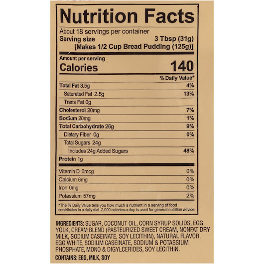 Foothill Farms Gluten Free No Trans Fat Add Bread & Bake Bread Pudding Dessert Mix, 8 x 20.32 oz Case - DOT product image 8