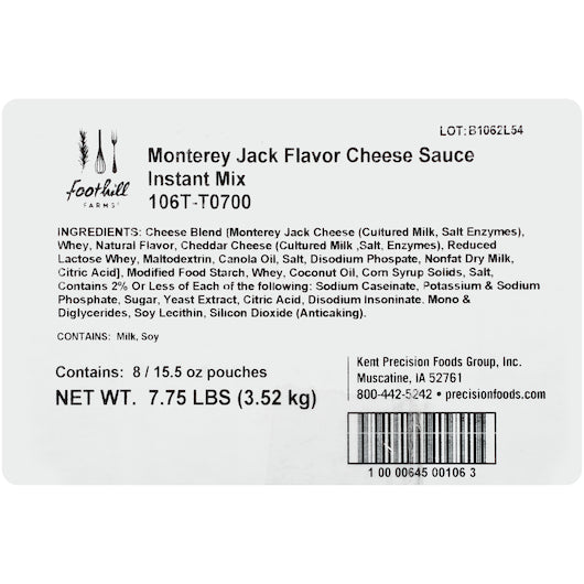 Trans Fat Free Add Water Monterey Jack Cheese Sauce Mix, 8 x 15.5 oz Case - DOT product image 6