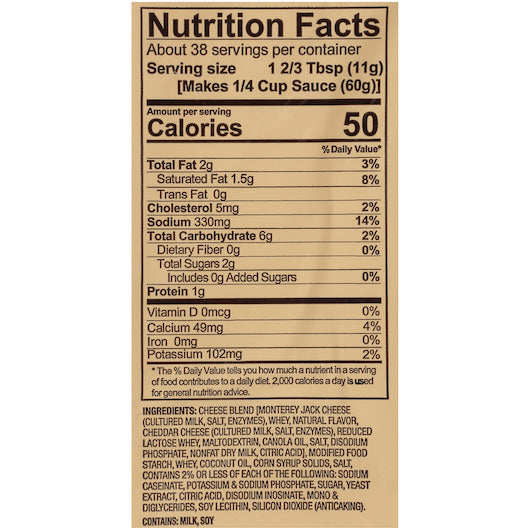 Trans Fat Free Add Water Monterey Jack Cheese Sauce Mix, 8 x 15.5 oz Case - DOT product image 7
