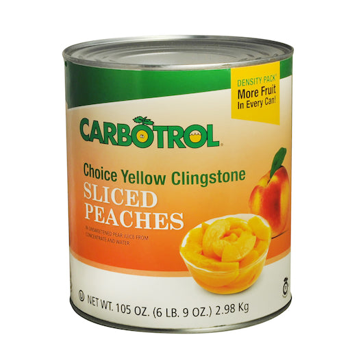 Carbotrol Yellow Clingstone Peaches Sliced, 6 x 105 oz Case - DOT product image 8