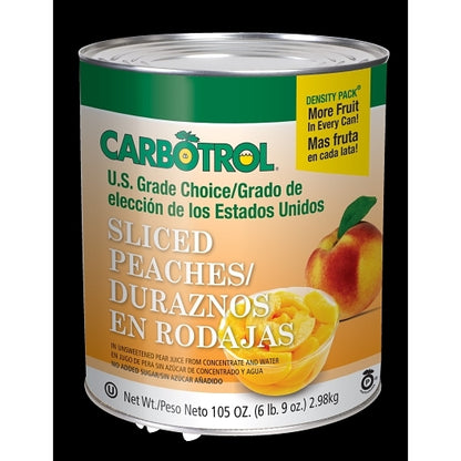 Carbotrol Yellow Clingstone Peaches Sliced, 6 x 105 oz Case - Dried Fruit & Fruit Snacks