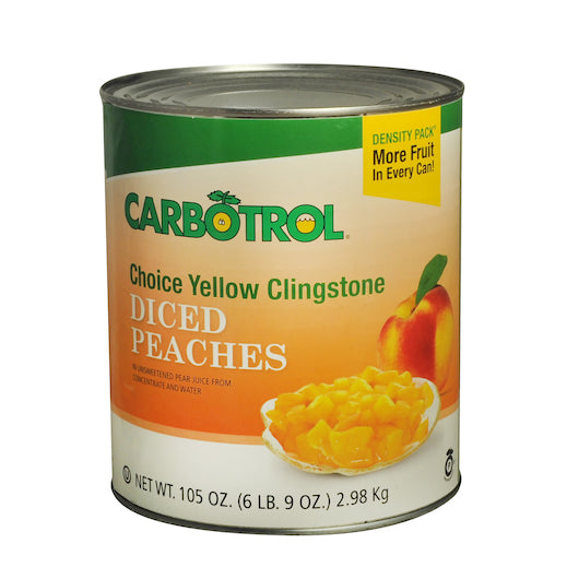 Carbotrol Choice Yellow Clingstone Diced Peaches, 6 x 105 oz Case - DOT product image 6