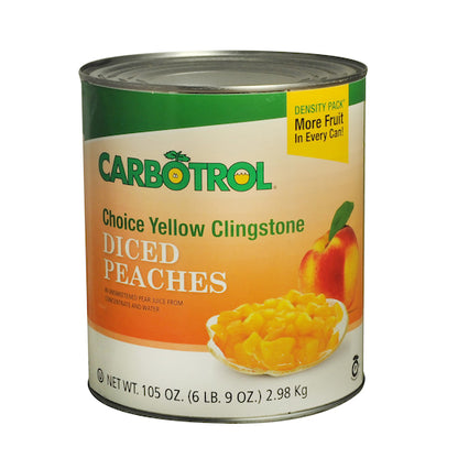 Carbotrol Choice Yellow Clingstone Diced Peaches, 6 x 105 oz Case - DOT product image 6
