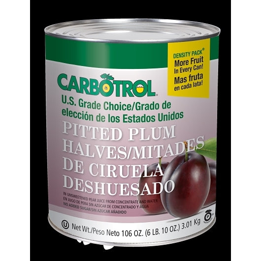 Carbotrol Pitted Plum Halves, 6 x 105 oz Case - Dried Fruit & Fruit Snacks