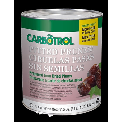Carbotrol Pitted Prune in Juice, 3 x 110 oz Case - Dried Fruit & Fruit Snacks