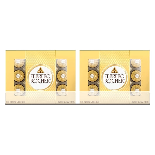 Ferrero Rocher Fine Hazelnut Chocolates Gift Box, 12 x 5.3 oz Case - Candy & Confections