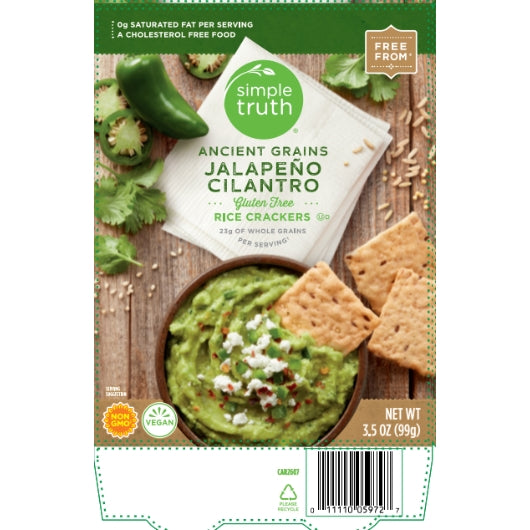 Simple Truth Jalapeno Cilantro Rice Crackers, 12 x 3.5 oz Case - Crackers & Grahams - image 2
