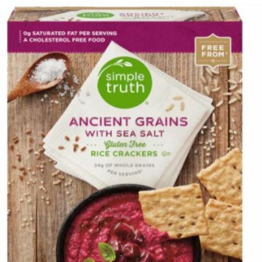 Simple Truth Ancient Grains Rice Crackers, 12 x 3.5 oz Case - Crackers & Grahams - image 2
