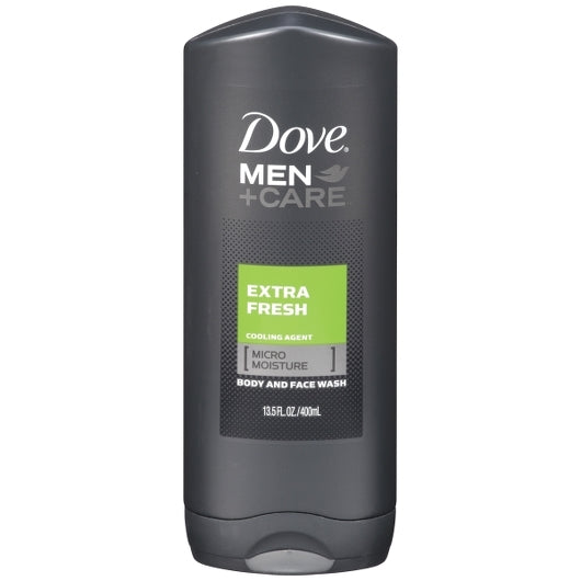 Uniliver Dove Mens Men+Care Extra Fresh Body And Face Wash, 6 x 13.5 fl oz Case - Front/center packaged product image