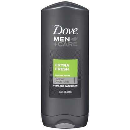 Uniliver Dove Mens Men+Care Extra Fresh Body And Face Wash, 6 x 13.5 fl oz Case - Front/center packaged product image