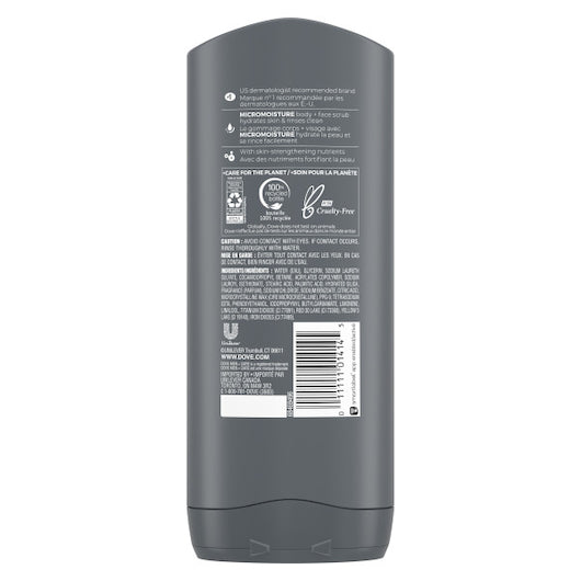 Uniliver Dove Mens Men+Care Aqua Body And Face Wash, 6 x 13.5 fl oz Case - Alternate product angle or state