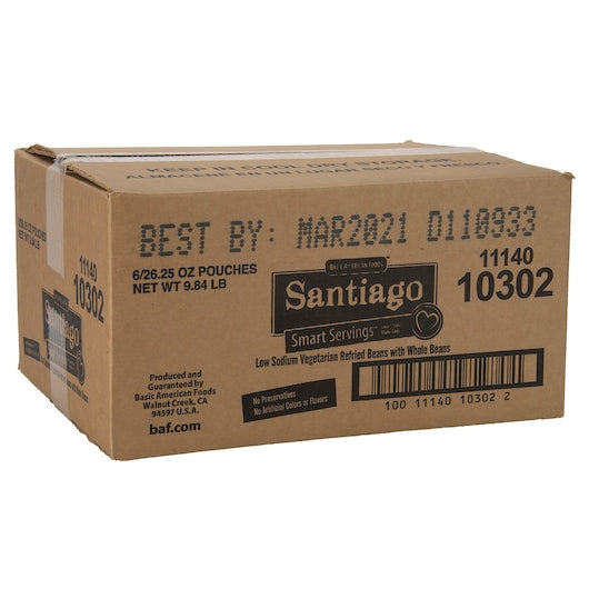 Santaigo Whole Vegetarian Refried Beans Santiago Vegetarian With Whole Beans, 6 x 26.25 oz Case - DOT product image 6