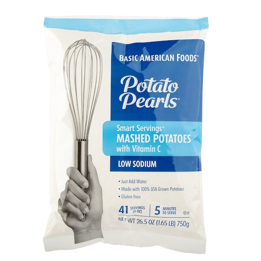 BAF Potato Pearls SMART SERVINGS LOW SODIUM MASHED POTATOES, 12 x 26.5 oz Case - DOT product image 2