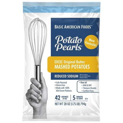 Basic American Foods Original Reduced Sodium Butter Mashed Potatoes, 12 x 28 oz Case - DOT product image 2