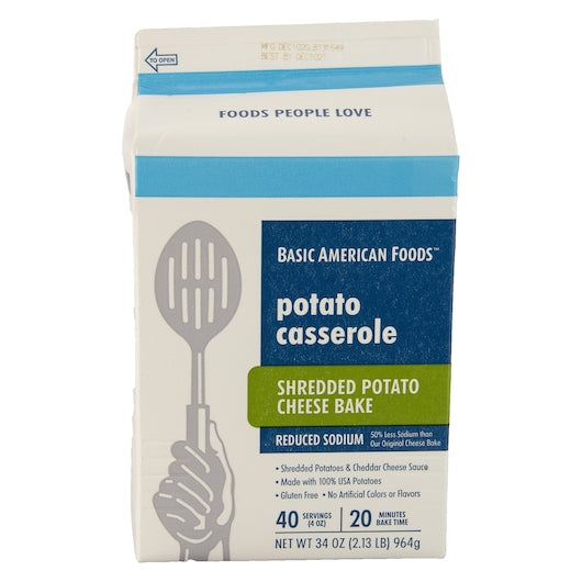 Potato Redishred Cheese Reduced Sodium Shredded Potato Cheese Bake, 6 x 34 oz Case - Prepared Foods