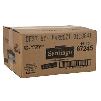 Santiago Whole Refried Santiago REFRIED BEANS POUCH, 6 x 29.77 oz Case - DOT product image 7