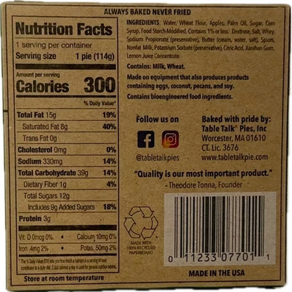 Table Talk 4" MINI APPLE PIE, 24 x 4 oz Case - DOT product image 2