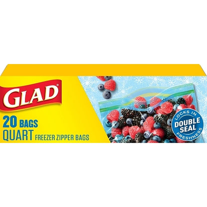 Glad BAGS FREEZER ZIPPER QUART, 12 x 20 ct Case - DOT product image 2
