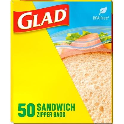 Glad FOOD STORAGE ZIPPER SANDWICH, 12 x 50 ct Case - DOT product image 8