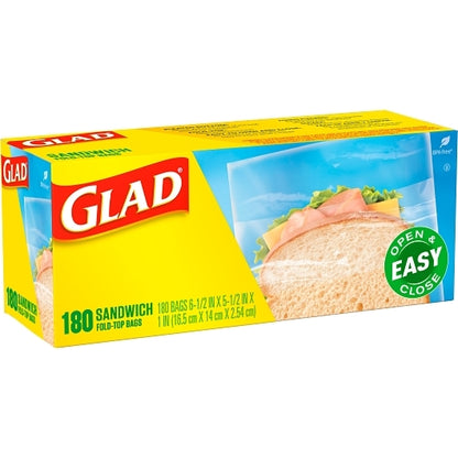 Glad FOLD TOP SANDWICH FOOD STORAGE, 12 x 180 ct Case - DOT product image 6