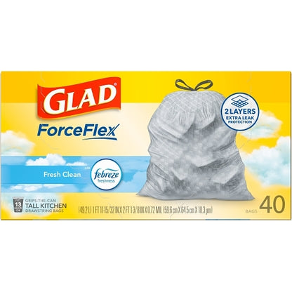 Glad TALL KITCHEN DRAWSTRINGS FRESH CLEAN, 6 x 40 ct Case - DOT product image 5