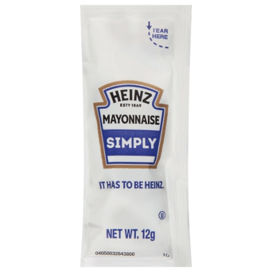 Simply Heinz Mayonnaise Single Serve Packets, 200 x 12 GR Case - Condiments & Sauces