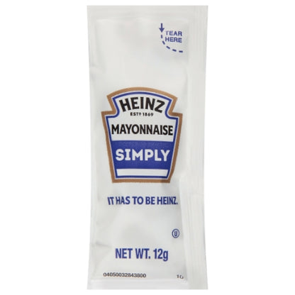 Simply Heinz Mayonnaise Single Serve Packets, 200 x 12 GR Case - Condiments & Sauces